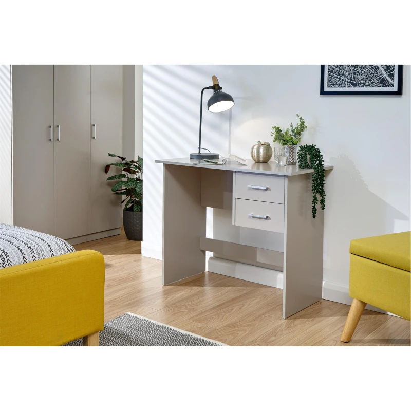 Image of GFW Panama Grey 2 Drawer Study Desk