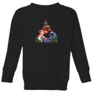 Image of Star Wars Mistletoe Kiss Kids Christmas Sweatshirt - Black - 9-10 Years