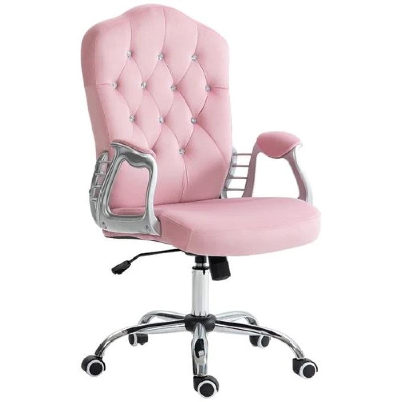 Image of Vinsetto Home Office Chair With Adjustable Height Tilt Function Pink 921-647V70PK
