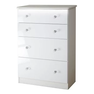 Image of Zodian Wide Chest of 4 Drawers - White