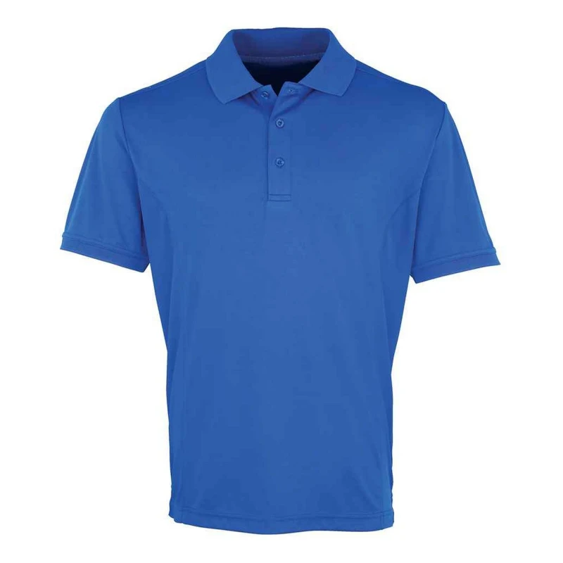 Image of Premier Premier Men Coolchecker Pique Polo Shirt in Blue Size: Small Blue S Male 5063527055446