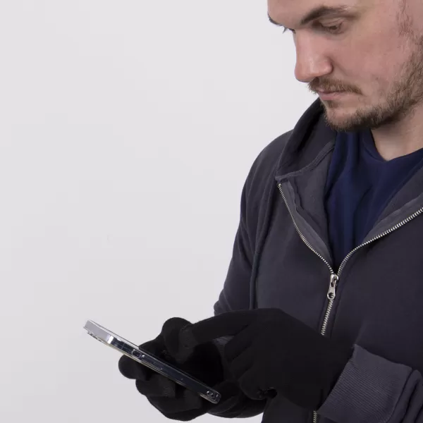 Image of totes Stretch Knitted Black SmarTouch Gloves Black