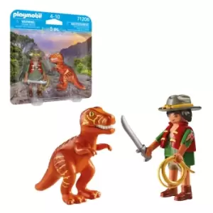 Image of Playmobil 71206 Duopack Villain With T-Rex
