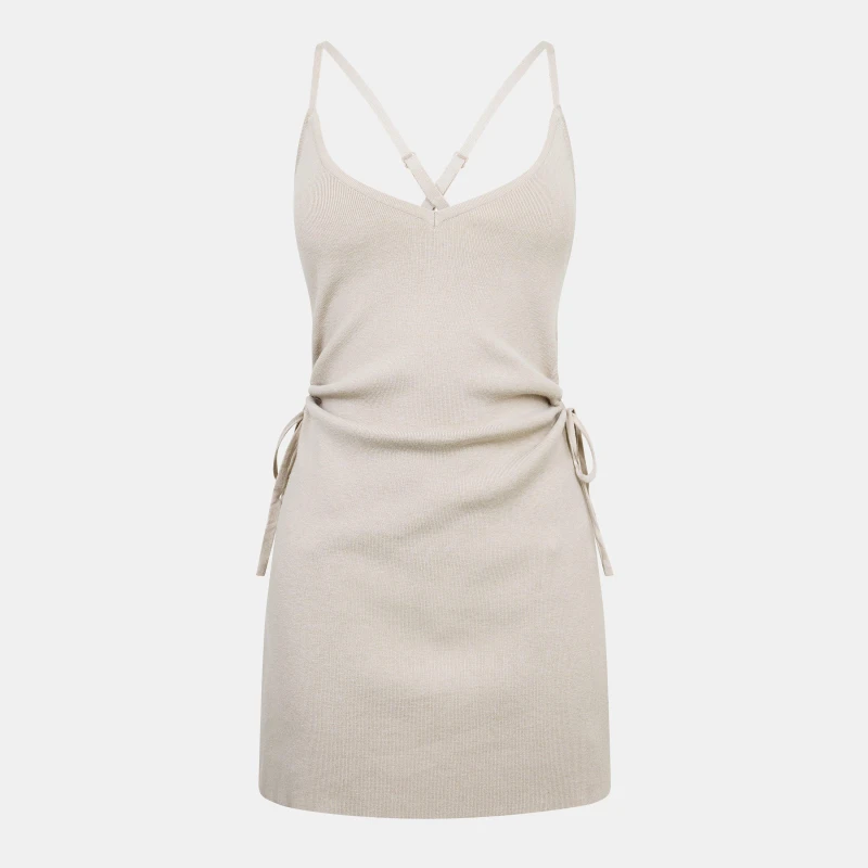 Image of Jack Wills Cut Out Knit Mini Dress - Neutral Neutral 6