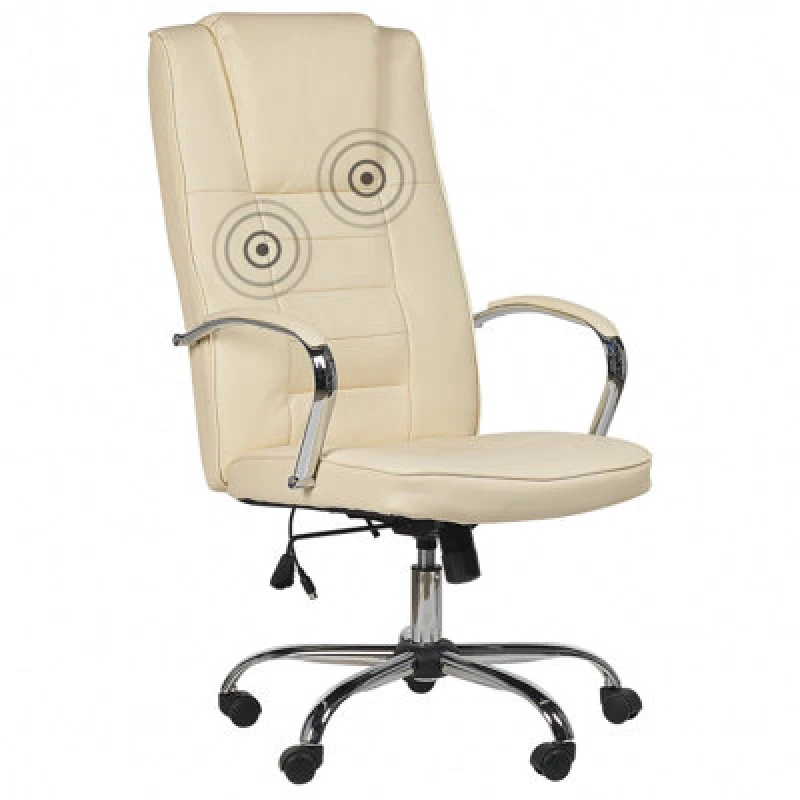 Image of Beliani Massage Chair With Heating Grandeur Faux Leather Beige