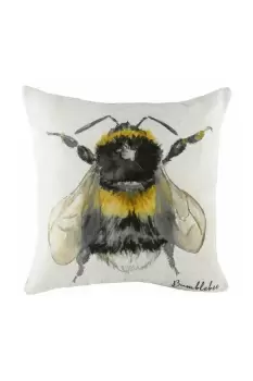 Image of Species Bumble Bee Hand-Painted Watercolour Printed Cushion