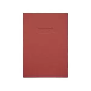 Image of Rhino A4 Plus Exercise Book Red S10 Squared 80 Page Pack 50