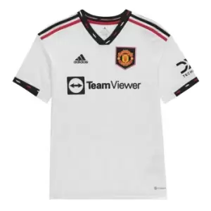 Image of adidas Manchester United FC Away Shirt 2022 2023 Juniors - White