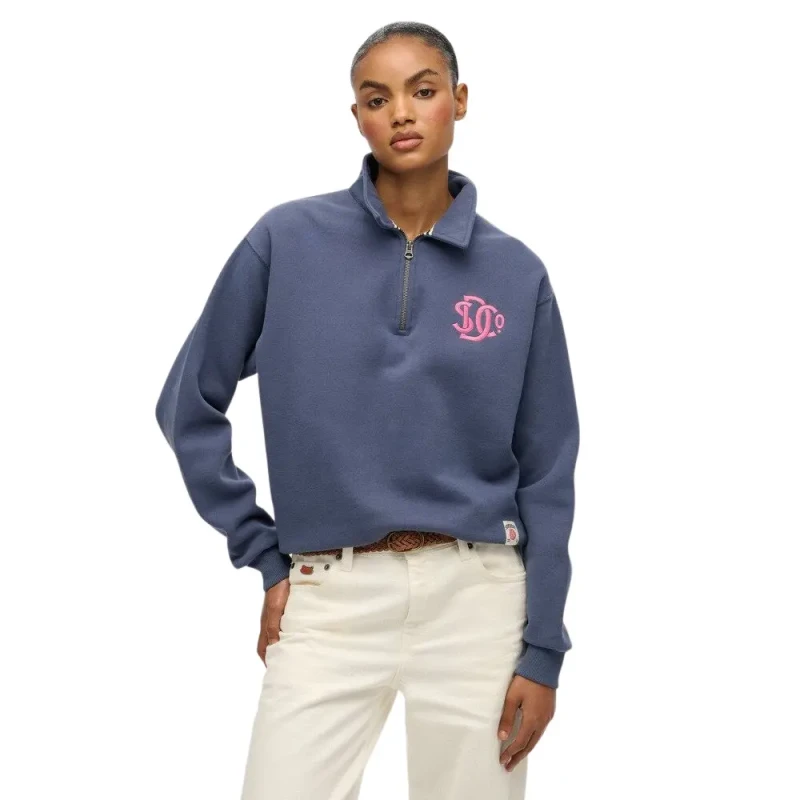Image of Superdry Womens half-zip sweatshirt Superdry Sd&co Neon Bleu Female M