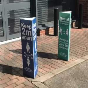 Image of Social Distancing Keep 2m Apart Post/Bollard Sleeve Sign 100mm Post