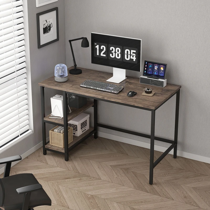 Image of MCC DIRECT Mcc Direct - Computer Desk with 2 Shelves on Left or Right for Office Home Study Writing 100cm distressed grey CD2026