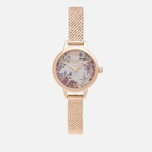 Image of Olivia Burton Womens British Blooms Mini Dial Bracelet Watch - Rose Gold