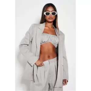 Image of I Saw It First Pinstripe Oversized Blazer - Brown