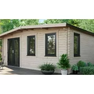 Image of Power Sheds 16 x 18ft Left Hand Door Apex Chalet Log Cabin