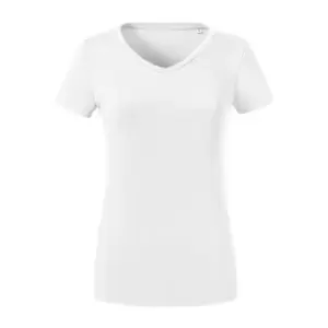 Image of Russell Womens/Ladies Organic Short-Sleeved T-Shirt (L) (White)