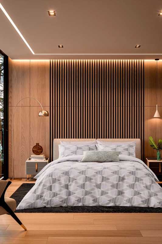 Image of Nalu Nicole Scherzinger 'Pohaku' Cotton Duvet Cover Set Beige