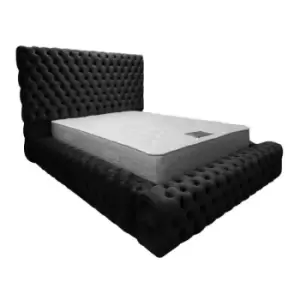 Image of Sultan Bed Small Double Plush Velvet Black