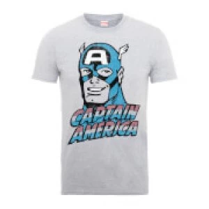 Image of Marvel Comics Captain America Distressed Mens Grey T-Shirt - M