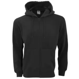 Image of SG Mens Plain Full Zip Hooded Sweatshirt (S) (Black)