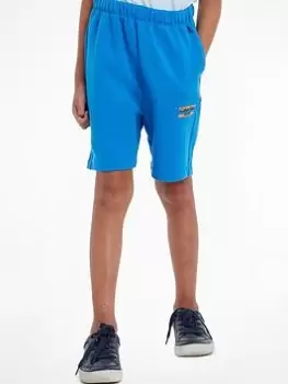 Image of Calvin Klein Jeans Boys Mini Block Logo Jogger Shorts - River Blue Size 8 Years
