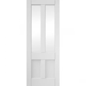 Image of JELD-WEN Curated Deco White Primed 2 Light Clear Glazed Internal Door - 1981mm x 838mm (78 inch x 33 inch)
