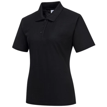 Image of Portwest - B209BKRM - sz M Naples Ladies Polo Shirt Workwear - Black
