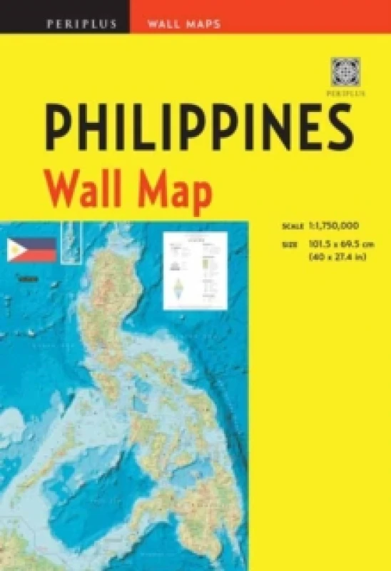 Image of Philippines Wall Map Second Edition : Scale: 1:1,750,000; Unfolds to 40 x 27.5 inches (101.5 x 70 cm) Sheet map, folded