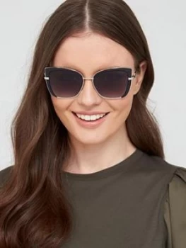 Image of Guess Gu7633 Round Sunglasses - Black