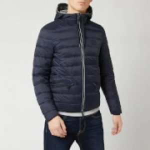 Image of Armani Exchange Padded Down Hooded Jacket Navy Size S Men