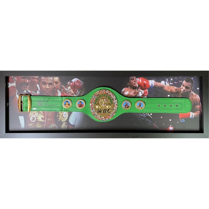 Image of AllStarSignings Ltd Mike Tyson signed & framed WBC Championship belt Green unisex One Size
