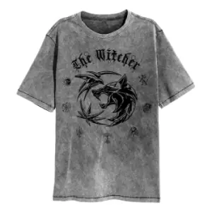 Image of Witcher, The - Symbol (SuperHeroes Inc. Acid Wash T-Shirt) Medium