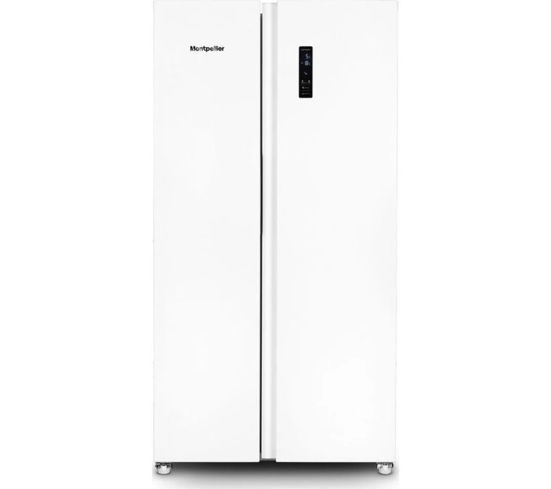 Image of Montpellier MSBS442W American-Style 60/40 Fridge Freezer - White, Silver/Grey 5060217415597