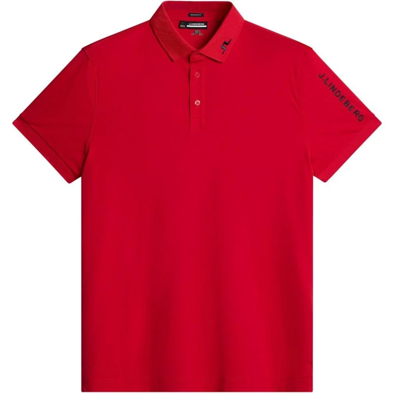 Image of J Lindeberg Tour Tech Polo Shirt Mens - Red Red S