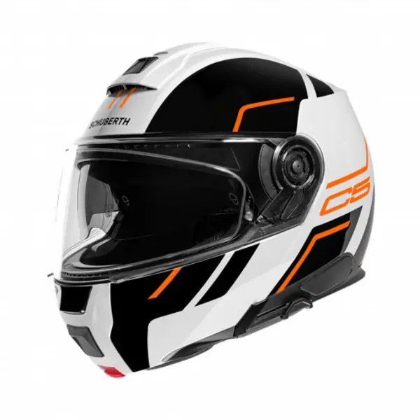 Image of Schuberth C5 Master White Orange Modular Helmet XS