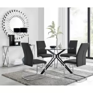 Image of Furniture Box Cascina Dining Table and 4 Black Lorenzo Chairs