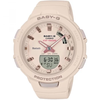 Image of Casio White And Cream 'G-Squad Bluetooth Step Tracker' Chronograph Watch - BSA-B100-4A1ER