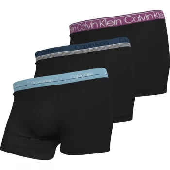 Image of Calvin Klein 3 Pack Limit Trunks - Blk/Plum/Lake