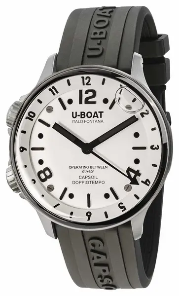 Image of U-Boat 8888/B CAPSOIL DOPPIOTEMPO 45 SS White DIAL Watch