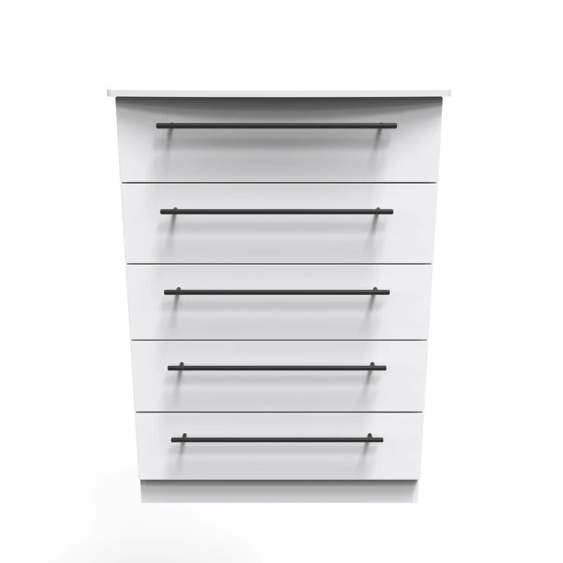 Image of Howard 5 Drawer Chest In White Ash (Ready Assembled)