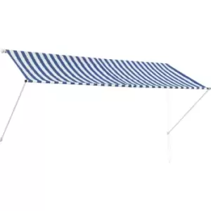 Image of Retractable Awning 300x150cm Blue and White Vidaxl Blue