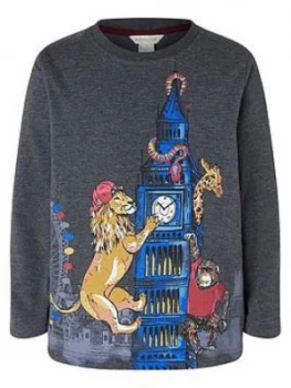Image of Monsoon Boys London Long Sleeve T-Shirt - Charcoal