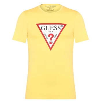 Image of Guess Logo T Shirt - Yellow