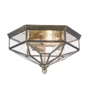 Image of Zeil Flush Ceiling Lamp Bronze, 3 Light IP43, E27