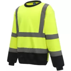 Image of Yoko Unisex Adult Hi-Vis Sweatshirt (L) (Yellow/Navy) - Yellow/Navy