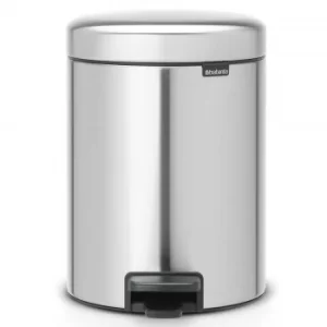 Image of Brabantia newIcon Pedal Bin 5 Litre Plastic Bucket Matt Steel Fingerprint Proof