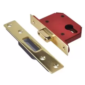 Image of Union StrongBOLT 21EU EUS-PB-2.5 Euro Deadlock Plated Brass 68mm 2.5in