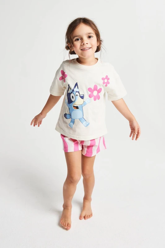 Image of Brand Threads Bluey Short Pyjama Set Size: 2-3 Years Multicolor Unisex 2-3 Years