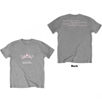 Image of BlackPink - The Album - Crown Unisex Medium T-Shirt - Grey