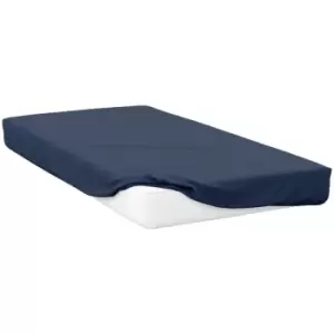 Image of Belledorm 200 Thread Count Egyptian Cotton Fitted Sheet (Kingsize) (Navy) - Navy