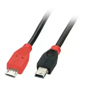 Image of Lindy USB 2.0 Cable Micro-B/ Mini-B OTG 0.5m